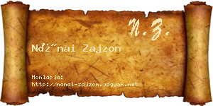 Nánai Zajzon névjegykártya